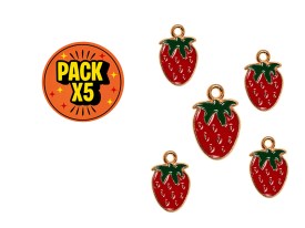 Dije Esmaltado Frutilla 1799 X 5 Unidades